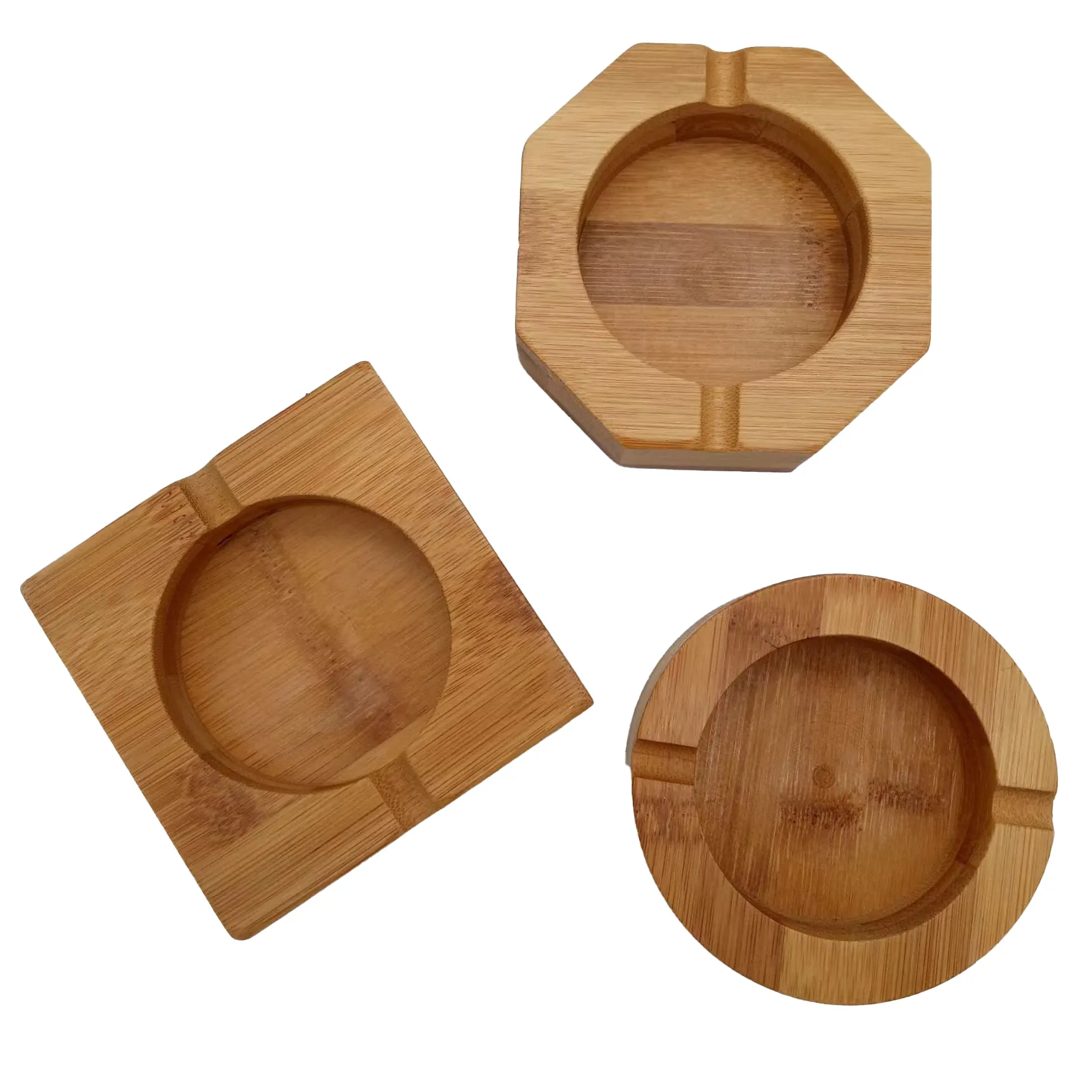 卸売美しく実用的なシンプルな竹製の灰皿エレガントな正方形のデザインの灰皿10*10*3cm