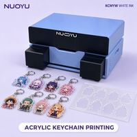 Printer UV Flatbed A4 untuk Pencetakan Gantungan Kunci Akrilik Tinta Putih 720dpi Baru Usaha Kecil Desktop OEM