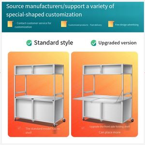 Petit déjeuner marché de nuit collations boisson froide crème glacée restauration rapide boisson café mobile multifonctionnel pliable chariots de livraison - Product Image 4