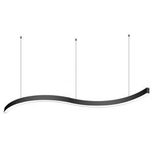 Lámpara LED Lineal Curva de Perfil de Aluminio, Forma de S, Lámpara Colgante Enlazable con Luz Blanca Ajustable y Atenuación DALI - Product Image 4