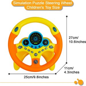Volante de conducción de coche de juguete simulado para niños, juguetes de asiento de conducción de imitación, juguetes educativos eléctricos de aprendizaje temprano para bebés - Product Image 4