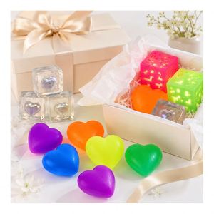 Retail Display Glow in Dark Heart Cube Toy Soft Rubber Squeeze Ball <b>Squishy</b> Sensory Fidget Party Prize Pack Supplier - Product Image 6