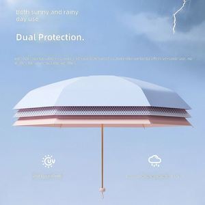 Parapluie double usage soleil-pluie, revêtement coloré, protection UV, mini parapluie portable en forme de capsule, style esthétique mignon pour filles - Product Image 3