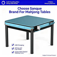 Table de Mahjong Automatique Pliable Finition Brillante Café Foncé pour Usage Domestique ou en Club