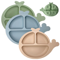 Silicone de qualité alimentaire pour enfants-quatre ventouses puissantes, parfaites pour les repas en libre-service pour enfants.
