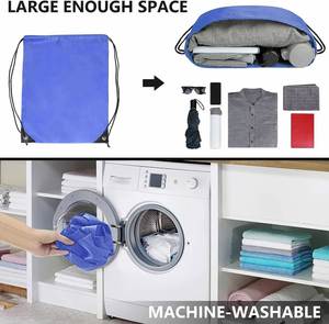 Custom Supermarket Shopping Beach Sports Fitness <b>Backpack</b> Oversized Reusable Black Blue String Bag Custom logo - Product Image 5