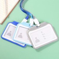 Porte-Badges Bicolores Verticaux en Plastique Double Face Transparents pour Cartes d'Identité et d'Accès Étudiants