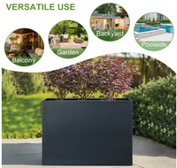 Grande jardinière rectangulaire personnalisée, grands pots de fleurs pour jardin extérieur, boîtes en métal, pots de fleurs pour jardin extérieur