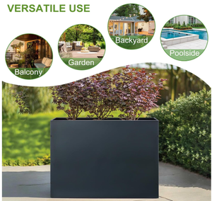 Grande fioriera rettangolare su misura grande giardino esterno vasi di fiori scatole di metallo vaso di fiori da giardino esterno fioriera - Product Image 3