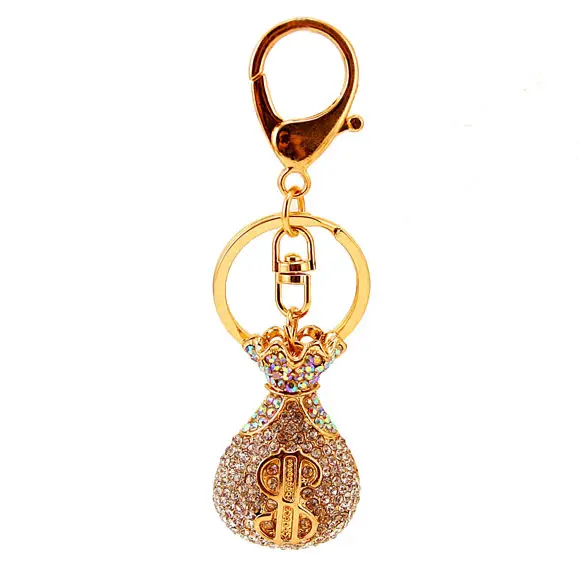 Fanhua porte-clés créatif porte-bonheur porte-clés diamants cristal strass sac métal porte-clés voiture pendentif ornement cadeaux pour femme