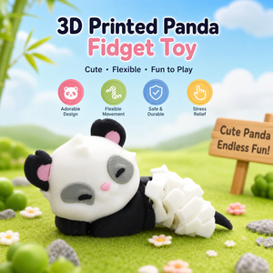 Figurines de panda imprimées en 3D en PLA, créations artisanales de décompression, ornements, cadeaux, modèles articulés d'animaux, dinosaures, unisexe - Product Image 1