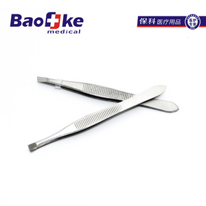 Pinzas Médicas de Acero Inoxidable Baoke de 9 cm, Pinzas Metálicas para Cejas, Limpieza de Heridas en la Piel, Accesorios para Botiquín de Primeros Auxilios - Product Image 2