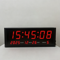Jam Dinding Digital Ganxin Besar untuk Dekorasi Rumah dengan Tampilan LED Tanggal, Bulan, Hari, dan Minggu