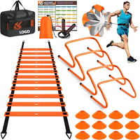 Ensemble d'équipements d'entraînement de vitesse avec échelle d'agilité professionnelle, obstacles, parachutes et cônes pour le football, le soccer et la remise en forme