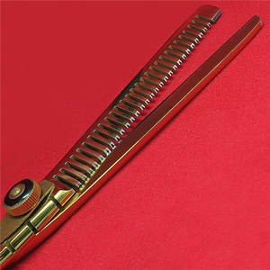 Tijeras de Peluquería Doradas de 6 Pulgadas, Tijeras de Entresacar para Diestros, Uso en Salón de Belleza, Juego de Cuchillas de Acero Inoxidable Cr54 - Product Image 2