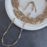 Collier de 15 perles de tourmaline naturelle vintage personnalisées, chaîne en acier inoxydable réglable, bijoux en pierres précieuses minuscules pour cadeau