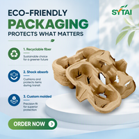 Nampan Pembawa Kopi Sekali Pakai dari Kertas Kraft Tahan Air Biodegradable 200ml, Dinding Tunggal, Logo Kustom, Portabel untuk Bawa Pulang