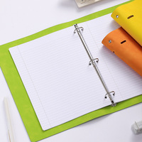 Organiseur de documents en cuir PU souple personnalisé, format A4, classeur à feuilles mobiles, couverture de planificateur à 3 anneaux