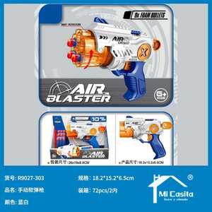 Pistola ad aria compressa con proiettili morbidi, giocattolo manuale in plastica per bambini dai 5 anni in su, unisex - Product Image 3