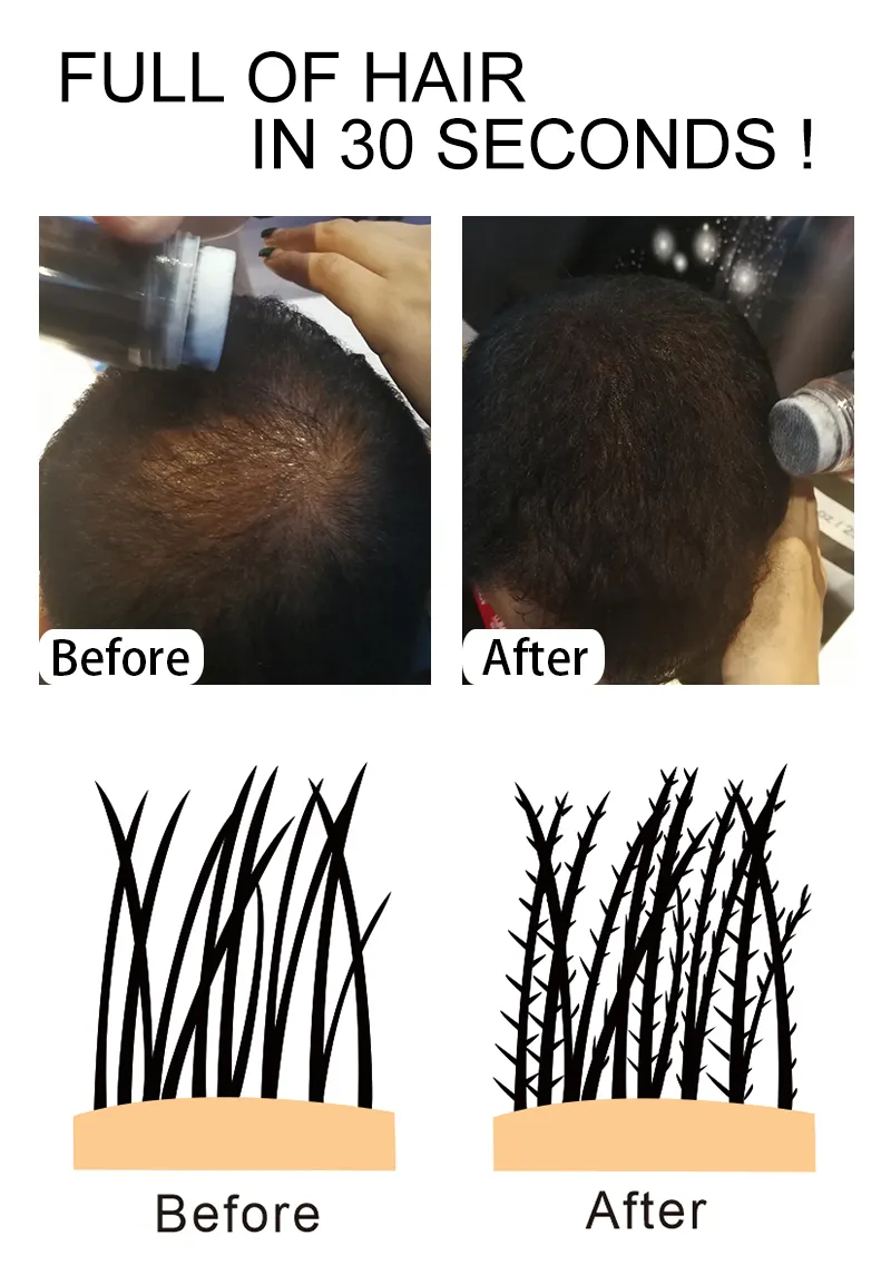 Sevich Label kustom Styling rambut, ikat rambut hitam Keratin membangun bubuk tebal serat rambut organik