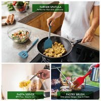 TOALLWIN Nouveaux ustensiles de cuisine tendance en silicone, ensemble d'ustensiles de cuisine en silicone en gros avec support