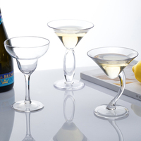 Verre à cocktail Martini incassable en acrylique, tasse à cocktail réutilisable en plastique de qualité alimentaire unique pour usage commercial, croisière, bar, fête