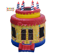 Château gonflable commercial à thème gâteau d'anniversaire en PVC pour la location de fêtes d'anniversaire pour enfants