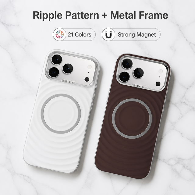 Shockproof Silicone Wavy Ripple Phone Case ForiPhone13 14 15 16 17 Magnetic Wireless Charging SoftSlim Dustproof Cover MQQ100Pcs