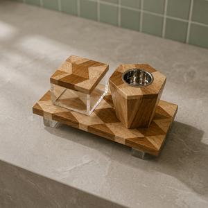 Juego de Quemadores de Incienso de Madera Hechos a Mano con Difusor Aromático y Bandeja Decorativa para Uso en Todas las Estaciones, Juego de Regalo de Sándalo para Ramadán y Eid - Product Image 1