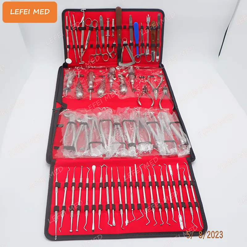 LF221DD kit de dentiste Ensemble d'outils dentaires professionnels approuvés par le dentiste 60 PARTS set d'instruments de chirurgie dentaire orale