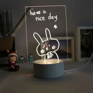 Lampe de chevet en acrylique LED à 16 couleurs réglables, lumière blanche chaude, alimentée par USB, lumière décorative avec stylo d'écriture - Product Image 3