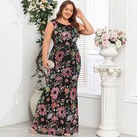 Robe de soirée de luxe sans manches à col rond pour femme, couleur or rose, style sirène, longue et scintillante, grande taille