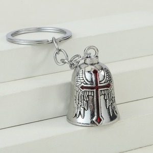 Llavero de Campana de la Suerte para Motociclistas, Colgante de Protección, Campana de la Suerte para Motocicleta, Colgante de Esqueleto con Alas de Pluma, Llavero de Ángel - Product Image 4
