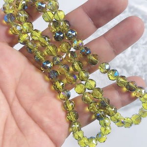 Cuentas de bolas facetadas de 8mm, materiales de fabricación de <span class=keywords><strong>pulseras</strong></span> DIY chapados en Color, cuentas acrílicas de vidrio Artificial sueltas, accesorios de joyería - Product Image 4