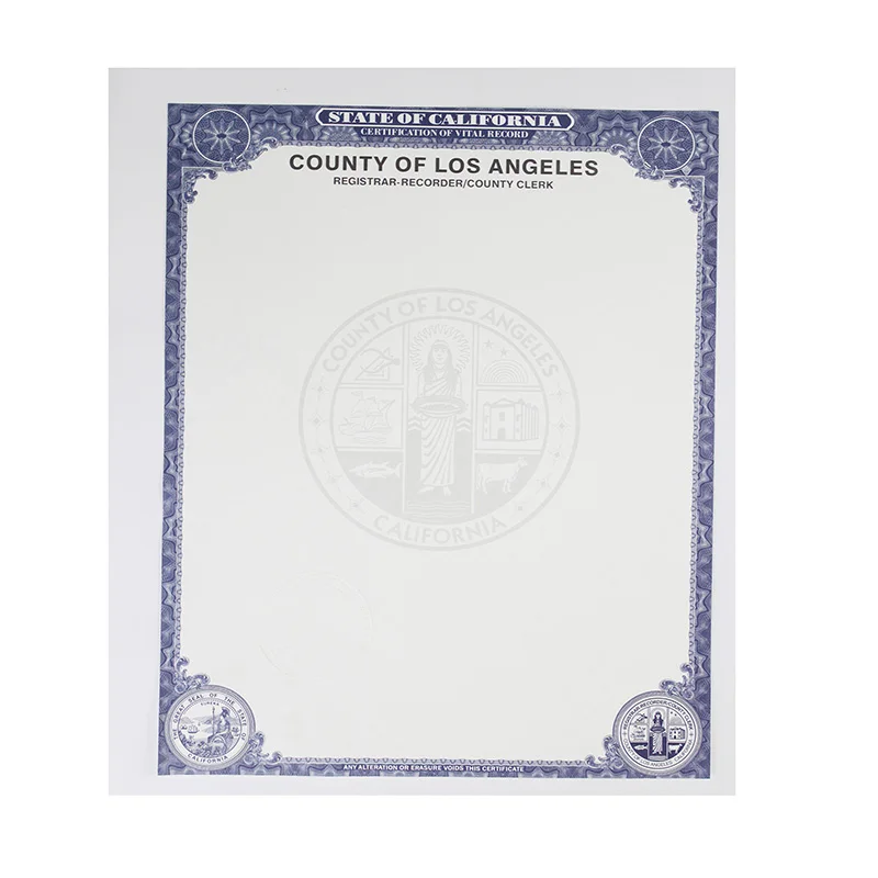 Samoa Eastern Certificate factory supply high quality certificate, parity certificate paper