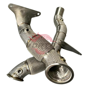 Vortex 304 Downpipe catalyzed haute performance pour Ferrari 488 GTB Spider Pista 3.9T V8 2015-2020 avec bouclier thermique, sans voyant d'avertissement moteur - Product Image 4