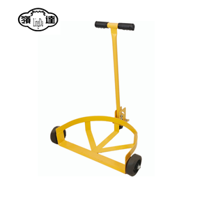 Chariot à tambour en acier à profil bas d'une capacité de 661lbs avec <span class=keywords><strong>2</strong></span> <span class=keywords><strong>roues</strong></span> fixes en PU 1 roue pivotante, chariot à main à tambour à baril d'huile - Product Image 1