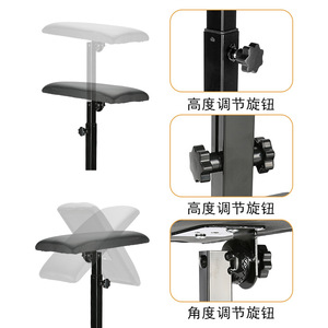 Soporte para Manos para Tatuajes ST-8 40x17x6cm, Base Cuadrada Extendida y Engrosada, Reposabrazos para Accesorios de Maquillaje Permanente - Product Image 2