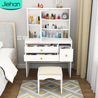 Meuble de maison, commode au design moderne avec chaise pour filles, prix de gros, coiffeuse avec miroir et tiroirs pour chambre à coucher