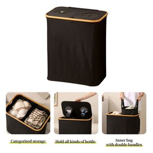 Nuevo Cesto de Ropa Sucia de Bambú Mejorado, Cesta Organizadora, Cesta para Recoger Botellas Vacías, Cesta de Reciclaje, Cesto para Ropa Sucia - Product Image 4