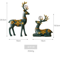Ornamen rusa keberuntungan resin dekorasi kabinet anggur gaya Eropa kreatif
