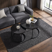 Juego de Mesas de Centro Modernas Apilables, Diseño que Ahorra Espacio, Superficie Personalizable, Superficie de Madera Duradera y Fácil de Limpiar para Sala de Estar