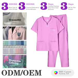 2025 ensemble de gommages médicaux unisexe uniformes d'hôpital personnalisés de haute qualité combinaison d'allaitement de Style pour hommes OEM coton Polyester matériel - Product Image 2