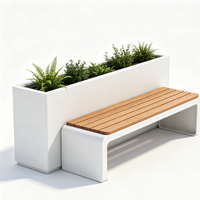 Banc de jardin en alliage d'aluminium avec jardinière intégrée et siège, mobilier de rue pour parc et patio