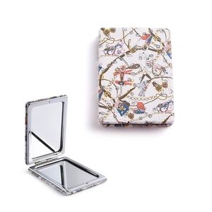 Customized Logo <b>Rectangle</b> Double Side Metal Pocket <b>Mirror</b> PU Leather Make up <b>Mirror</b> - Product Image 1