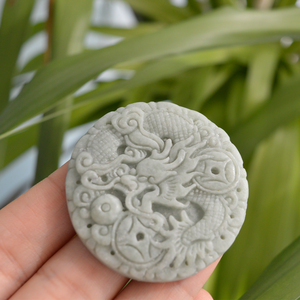 מותאם אישית בורמה אמרלד ג 'יידה אבן דרקון תליון קסם טבעי תליונים מתנה של נשים יוניסקס - Product Image 3