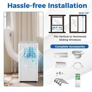 เครื่องปรับอากาศพกพาแบบไฟฟ้าพลาสติก 10000 BTU ระบบทำความเย็นเท่านั้น สำหรับพื้นที่ 350 ตารางฟุต พร้อมตัวตั้งเวลา ประหยัดพลังงานระดับ A++ - Product Image 4