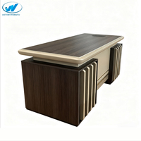 Bureau de direction moderne en bois de luxe avec surface double couche traitée anti-taches pour bâtiment administratif