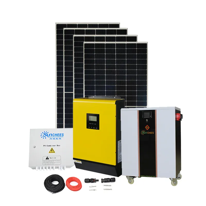 Фотоэлектрическая Солнечная энергосистема, полный комплект, 3 кВт, 5 кВт, 10 кВт, 10 кВА, 15 кВт, гибридная солнечная энергетическая система для домашней фермы