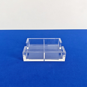 קריסטל אקריליק לשחק כרטיס מחזיק אקריליק גשר משחק כרטיס חפיסות מקרה אקריליק קלף תיבת עבור 2 חפיסות - Product Image 4